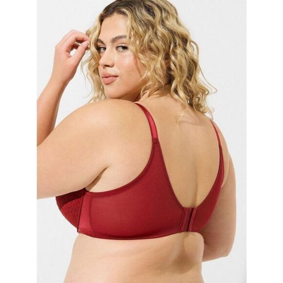 Torrid Perfect T-Shirt Push-Up Bra size  42DDD 42F Rhubarb Animal Print Red - Picture 2 of 9